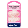 Boutons-pression pour ourlet : à coudre : transparents (plastique) : 15 mm : lot de 6