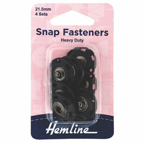 Hemline Snap Fasteners: Sew-on: Plastic: 21.5mm: Pack of 4 - Snaps