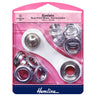 Kit de démarrage pour œillets d'ourlet : 14 mm : nickel et argent : (G) : 10 pièces