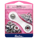 Hemline Eyelets Starter Kit: 8.7mm: Nickel and Silver: (E): 24 Pieces-1