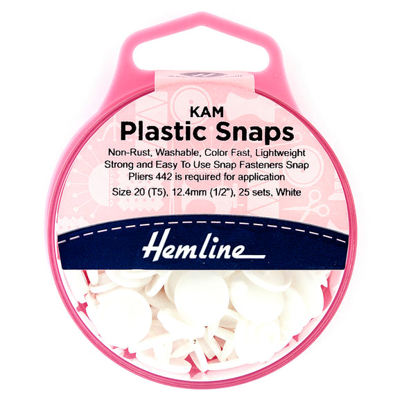 Hemline KAM Plastic Snaps: 25 x 12.4mm Sets