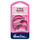 Hemline D Rings: 25mm: Nickel: 4 Pieces-1