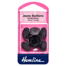 Boutons d'ourlet : Jeans : Noir : 16 mm : Lot de 6