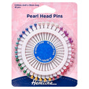 Hemline Pins: Pearl Head: Assorted: 38mm: Nickel: 40 Pieces-1