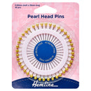 Hemline Pins: Pearl Head: Assorted: 38mm: Gold: 40 Pieces-1