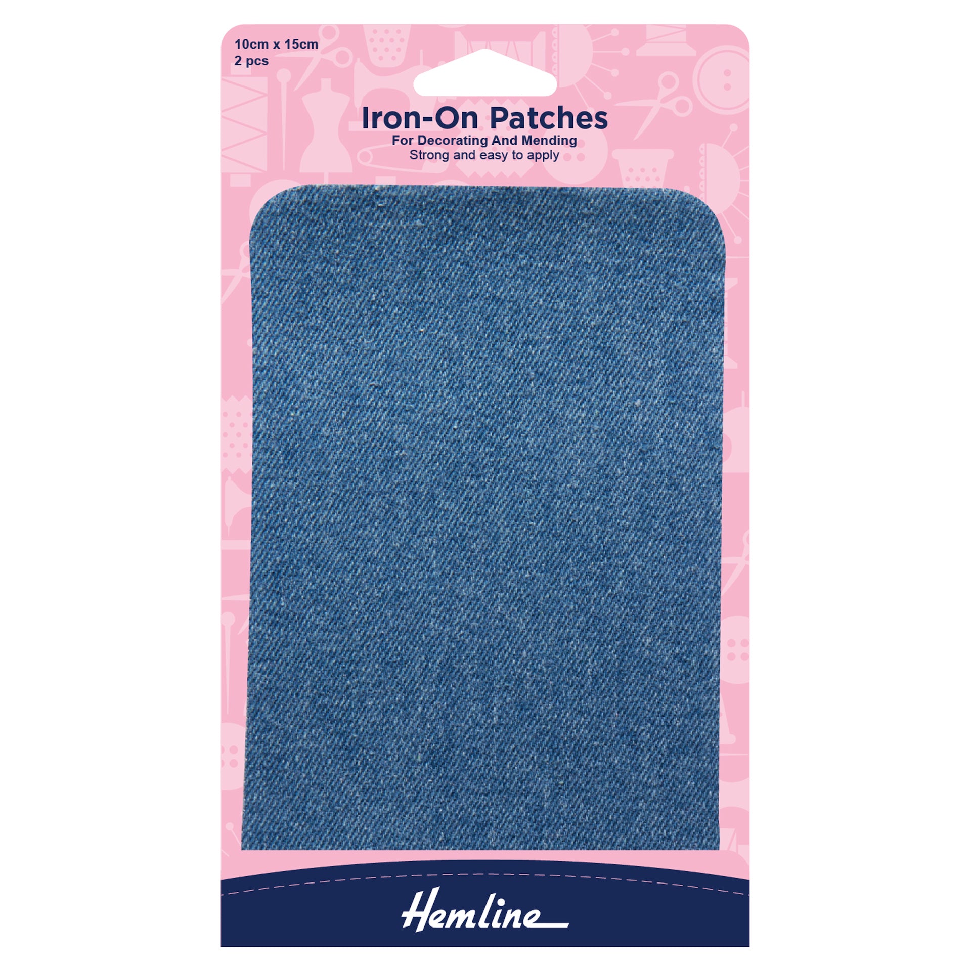 Buy light-denim Hemline Cotton Twill Patches: 10 x 15cm