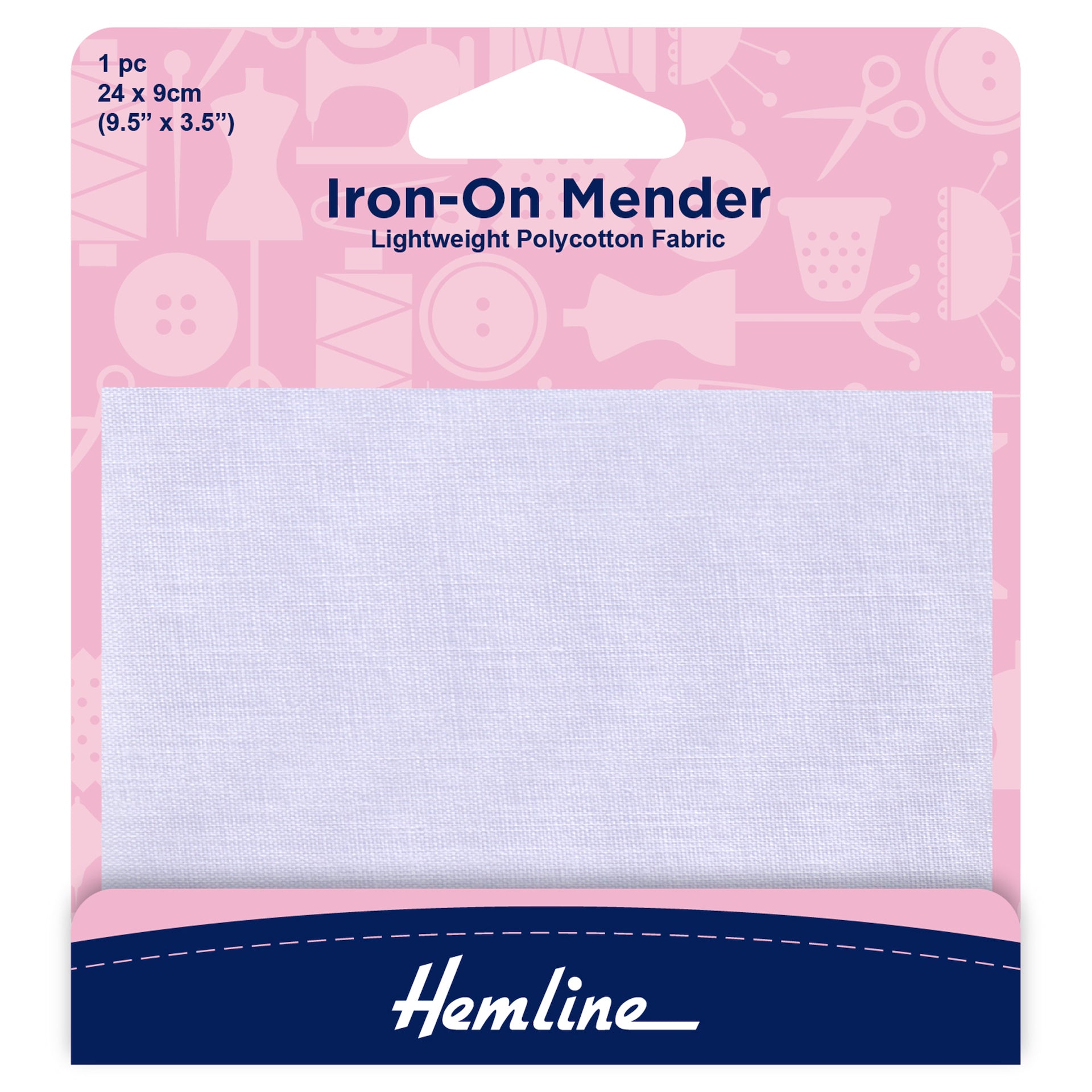 Buy white Hemline Polycotton Patch: 24 x 9cm - 1pc