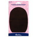 Hemline Sew-in Imitation Suede Patches: Brown - 10 x 15cm