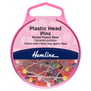 Hemline Pins: Plastic Head: 38mm: Nickel: 75 Pieces-1