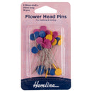 Hemline Pins: Flower-Flat Head: 54mm: Nickel: 36 Pieces-1