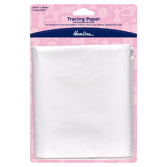 Hemline Tracing Paper: Plain: 76 x 102cm