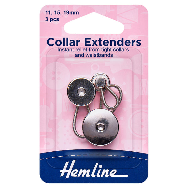 Hemline Collar Expanders: Metal - Assorted - 3pcs