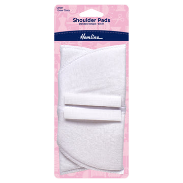 Hemline Shoulder Pads: Standard Set-In: Large: White