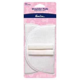Hemline Shoulder Pads: Standard Set-In: Small: White
