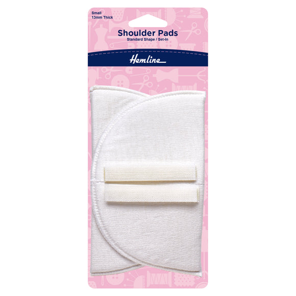 Hemline Shoulder Pads: Standard Set-In: Small: White