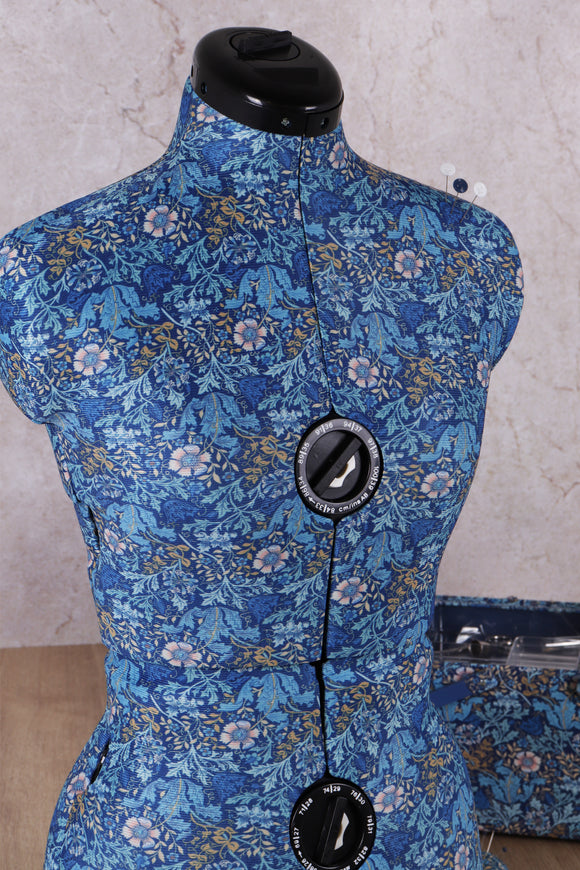 Hobby Gift: Adjustable Dress Form Dressmaker's Mannequin – Woodblock Floral Print