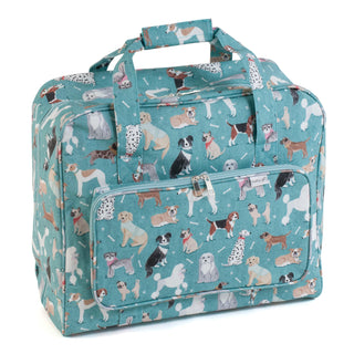 Hobby Gift: Sewing Machine Bag: Matt PVC: Dogs: Item size: (d/w/h) 20 x 44 x 38cm.