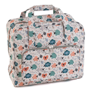 Hobby Gift: Sewing Machine Bag: Matt PVC: Knit Happens: Item size: (d/w/h) 20 x 44 x 38cm.