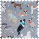 Hobby Gift: Knitting Pin Case: Soft: Grey Dogs:  Item size: (d/w/h) 11 x 46 x 7cm.-2