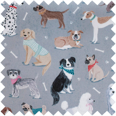 Hobby Gift: Knitting Pin Case: Soft: Grey Dogs: Item size: (d/w/h) 11 x 46 x 7cm.