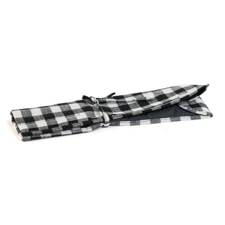 Hobby Gift: Knitting Pin Wrap (XL): Monochrome Gingham: Item size: (d/w/h) 11 x 42 x 2cm.