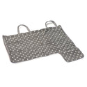 Hobby Gift: Knitting Bag with Pin Storage: Reversible: Grey Linen Polka Dot: Item size: (d/w/h) 15 x 41 x 19.5cm.