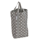 Hobby Gift: Knitting Bag with Pin Storage: Reversible: Grey Linen Polka Dot: Item size: (d/w/h) 15 x 41 x 19.5cm.-1