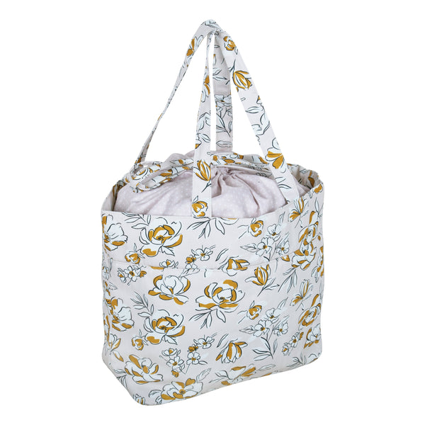 Hobby Gift: Craft Bag (M): Drawstring: Spring Floral:  Item size: (d/w/h) 17 x 30 x 28cm.