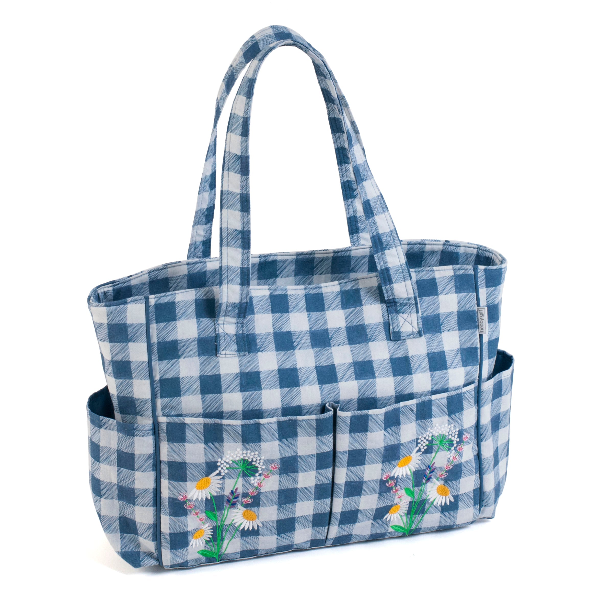 Hobby Gift: Craft Bag: Embroidered: Wild Floral Plaid: Item size: (d/w/h) 13 x 34.5 x 29cm.