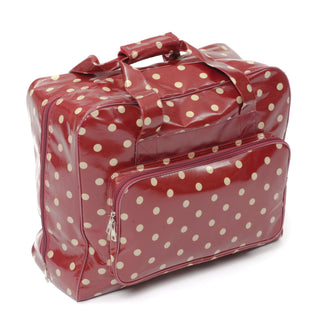 Hobby Gift: Sewing Machine Bag: Glossy PVC: Red Spot: Item size: (d/w/h) 20 x 43 x 37cm.