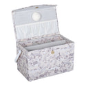 Hobby Gift: Sewing Box (M): Fold-Over Lid: Woodland Toile: Item size: (d/w/h) 16.5 x 29 x 18cm.