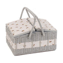 Hobby Gift: Sewing Box (L): Twin-Lidded Wicker Hamper: Bee: Item size: (d/w/h) 26 x 35 x 19cm.