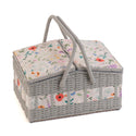 Hobby Gift: Sewing Box (L): Twin-Lidded Wicker Hamper: Wildflowers: Item size: (d/w/h) 26 x 35 x 19cm.