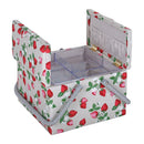 Hobby Gift: Sewing Box (L): Twin Lid: Square: Strawberry Greenhouse: Item size: (d/w/h) 25 x 25 x 17cm.-2