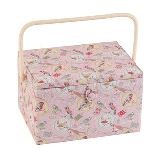 Hobby Gift: Sewing Box (L): Birds on Bobbin: Item size: (d/w/h) 23.5 x 31 x 20cm.