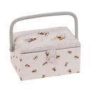 Hobby Gift: Sewing Box (M): Embroidered: Bee: Item size: (d/w/h) 18.5 x 25.5 x 14.5cm.-1