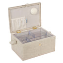 Hobby Gift: Sewing Box (M): Embroidered: Hydrangea: Item size: (d/w/h) 18.5 x 25.5 x 14.5cm.-2