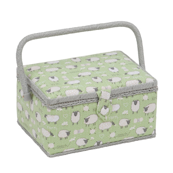 Hobby Gift: Sewing Box (M): Sheep: Item size: (d/w/h) 18.5 x 25.5 x 14.5cm.