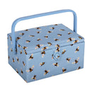 Hobby Gift: Sewing Box (M): Blue Bees: Item size: (d/w/h) 18.5 x 25.5 x 14.5cm.-1