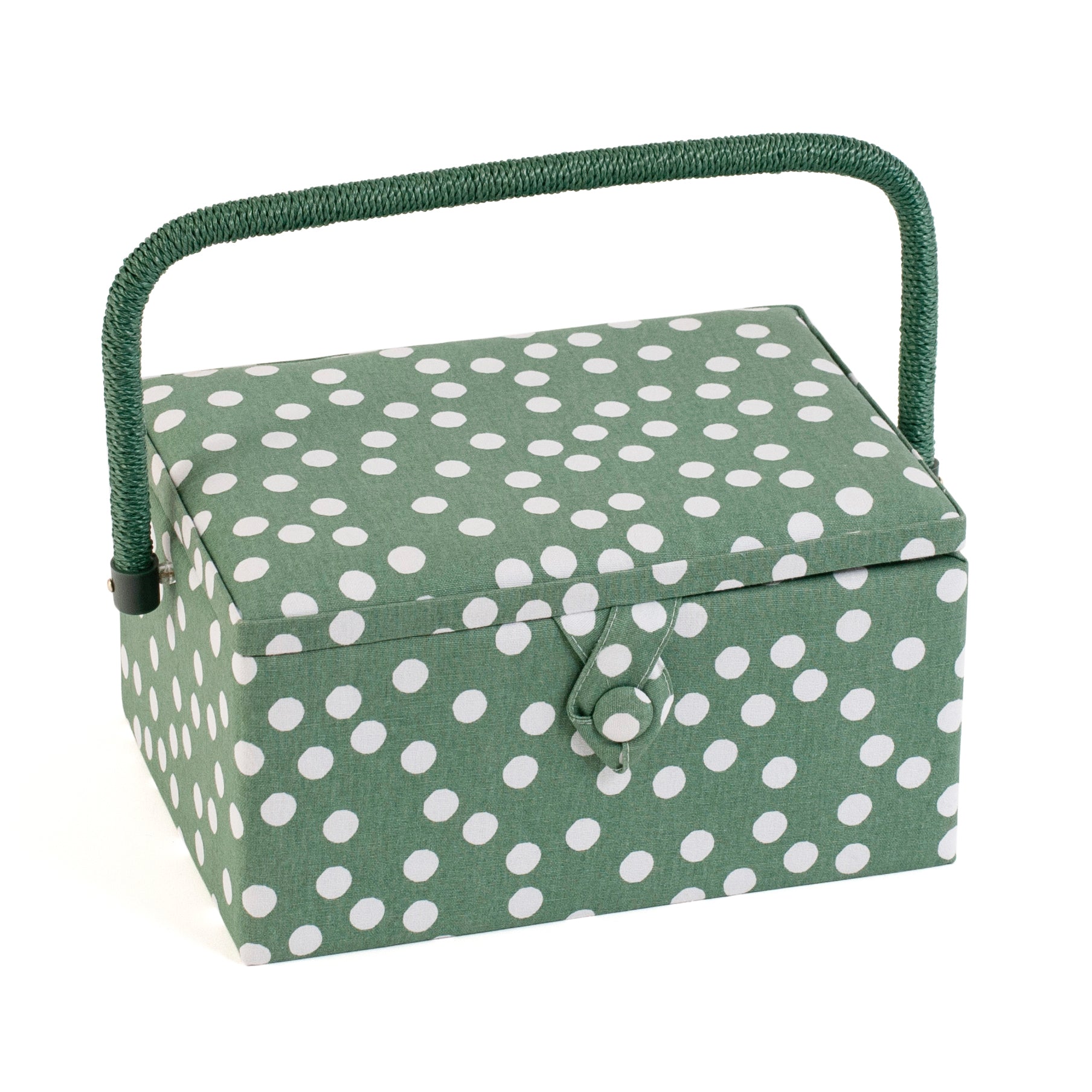 Hobby Gift: Sewing Box (M): Khaki Spot: Item size: (d/w/h) 18.5 x 25.5 x 14.5cm.