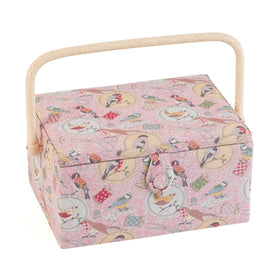 Hobby Gift: Sewing Box (M): Birds on Bobbin: Item size: (d/w/h) 18.5 x 25.5 x 14.5cm.