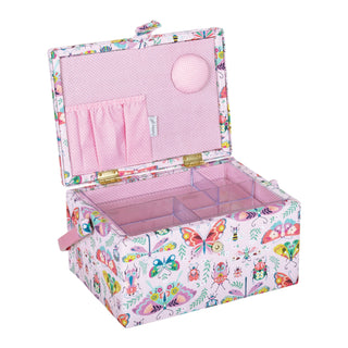 Hobby Gift: Sewing Box (M): Bugs & Butterflies: Item size: (d/w/h) 18.5 x 25.5 x 14.5cm.