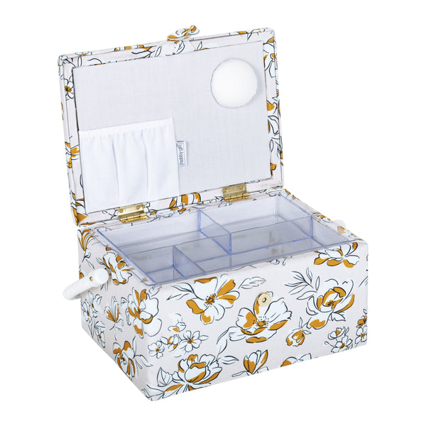 Hobby Gift: Sewing Box (M): Spring Floral: Item size: (d/w/h) 18.5 x 25.5 x 14.5cm.