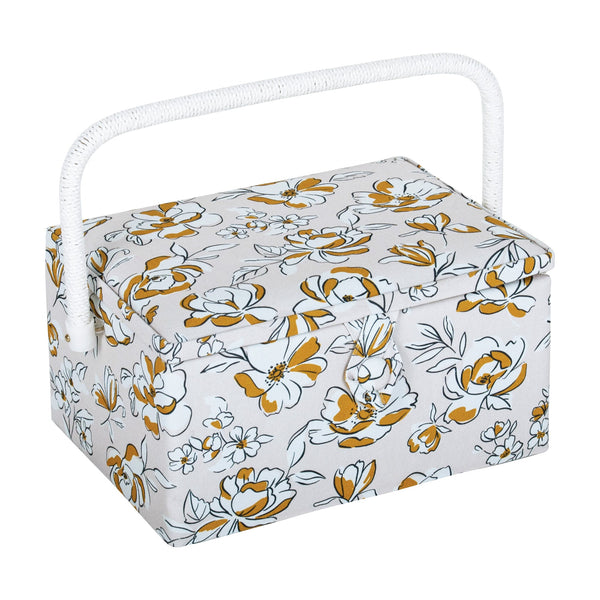 Hobby Gift: Sewing Box (M): Spring Floral: Item size: (d/w/h) 18.5 x 25.5 x 14.5cm.