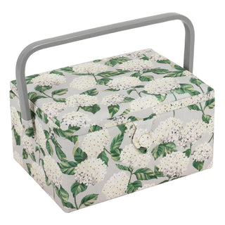 Hobby Gift: Sewing Box (M): Hydrangea: Item size: (d/w/h) 18.5 x 25.5 x 14.5cm.