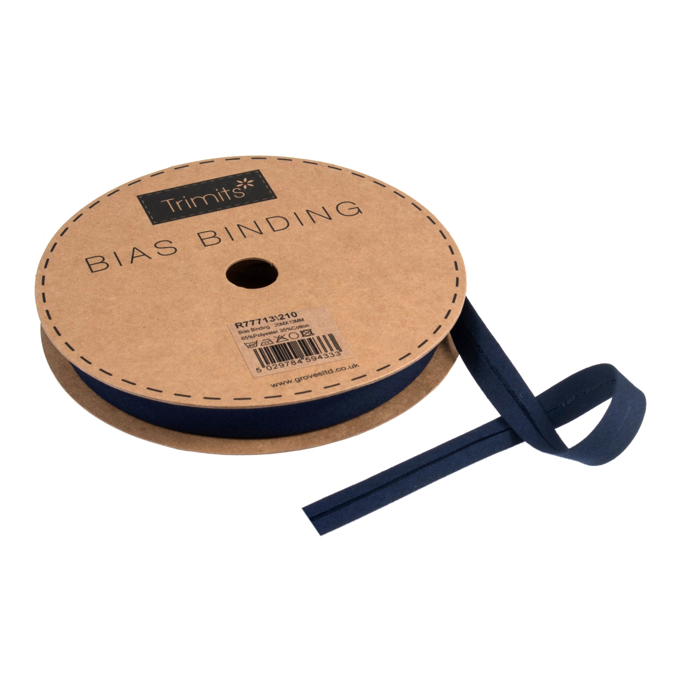 Buy navy Trimits : Bias Binding Tape: Polycotton: 16mm