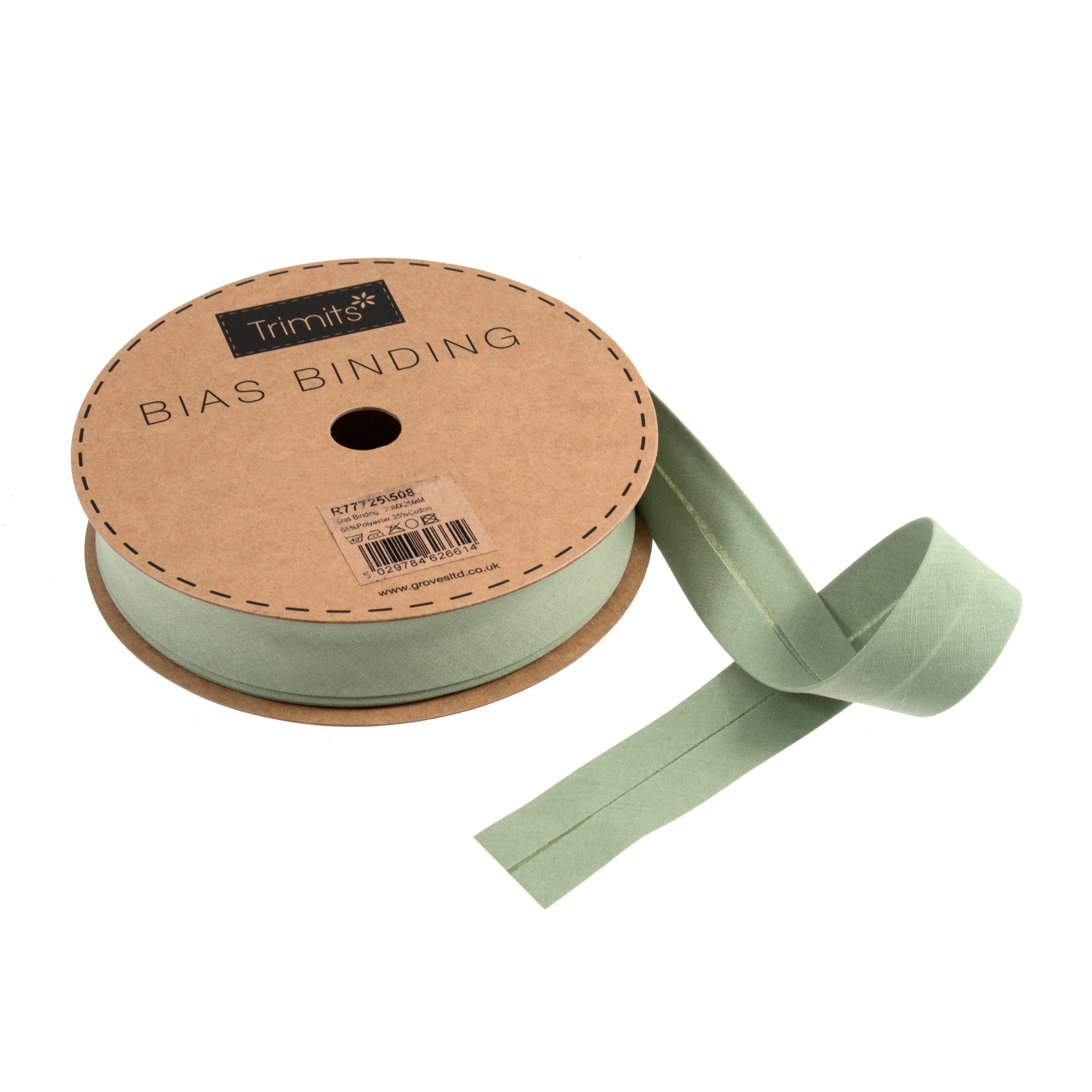 Buy sage Trimits : Bias Binding Tape: Polycotton: 25mm