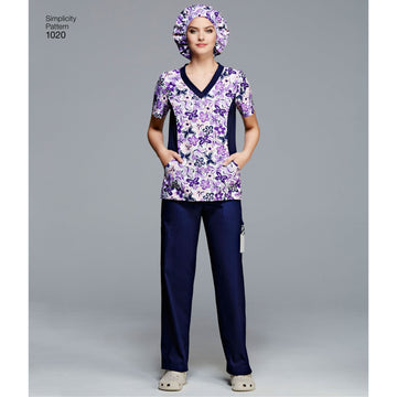 Simplicity Sewing Pattern 1020 Misses' and Plus Size Scrubs - 0