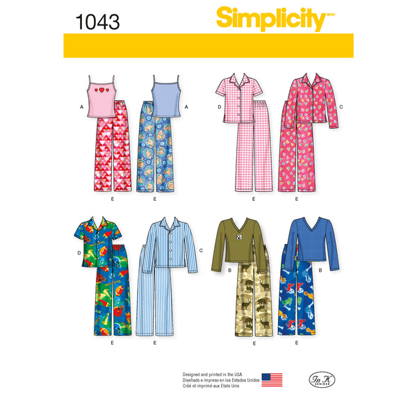 Simplicity Sewing Pattern 1043 Child’s, Girls’ and Boys’ Separates