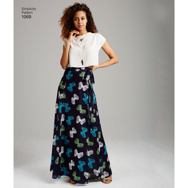 Simplicity Sewing Pattern 1069 Misses’ Wide Leg Trousers or Shorts & Skirts in 2 Lengths